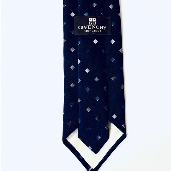 Givenchy Silk Tie Made in USA Navy Blue - Picture 4 of 4